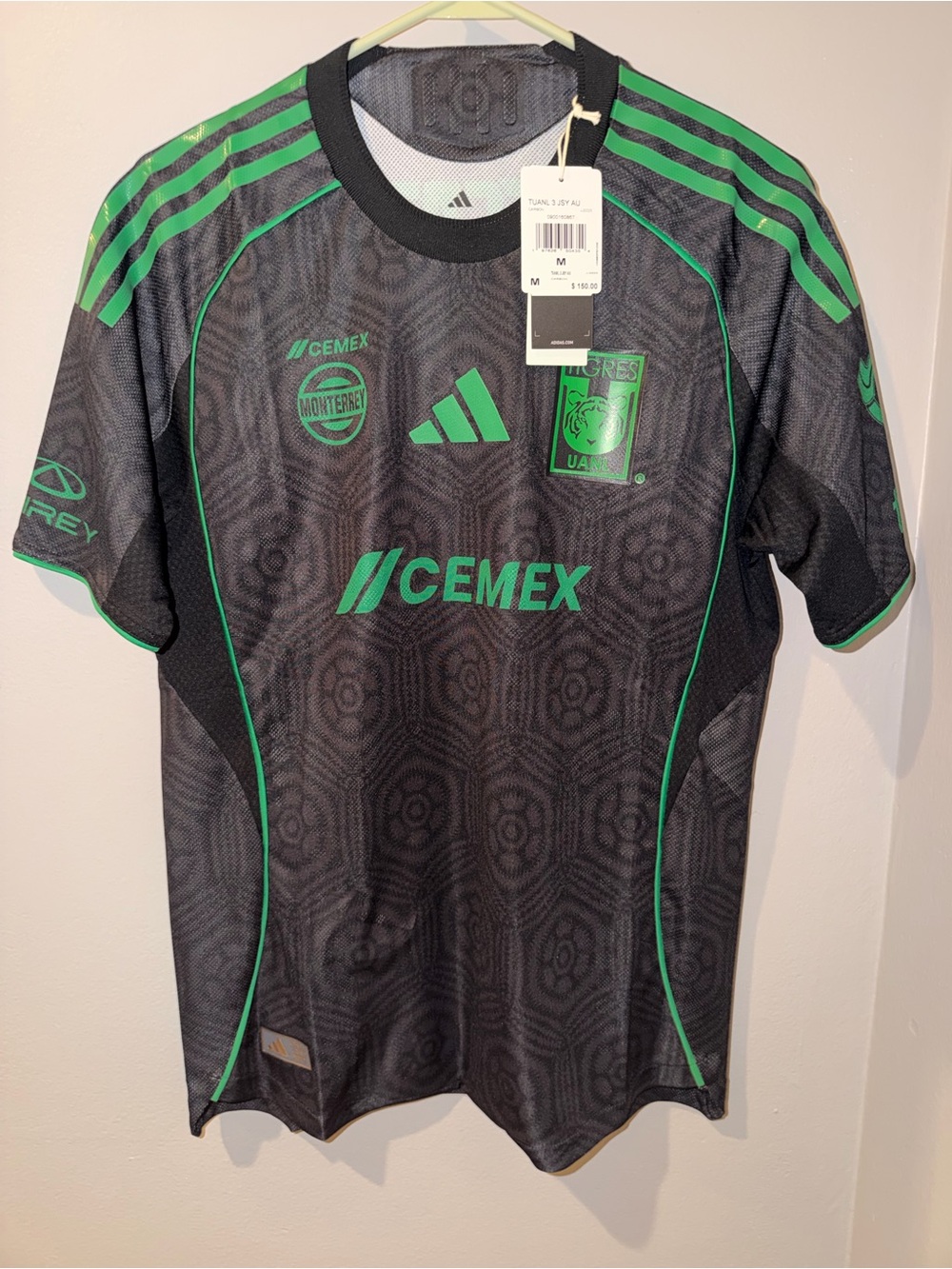 Adidas Tigres Away Men's Soccer Jersey - Black/Green